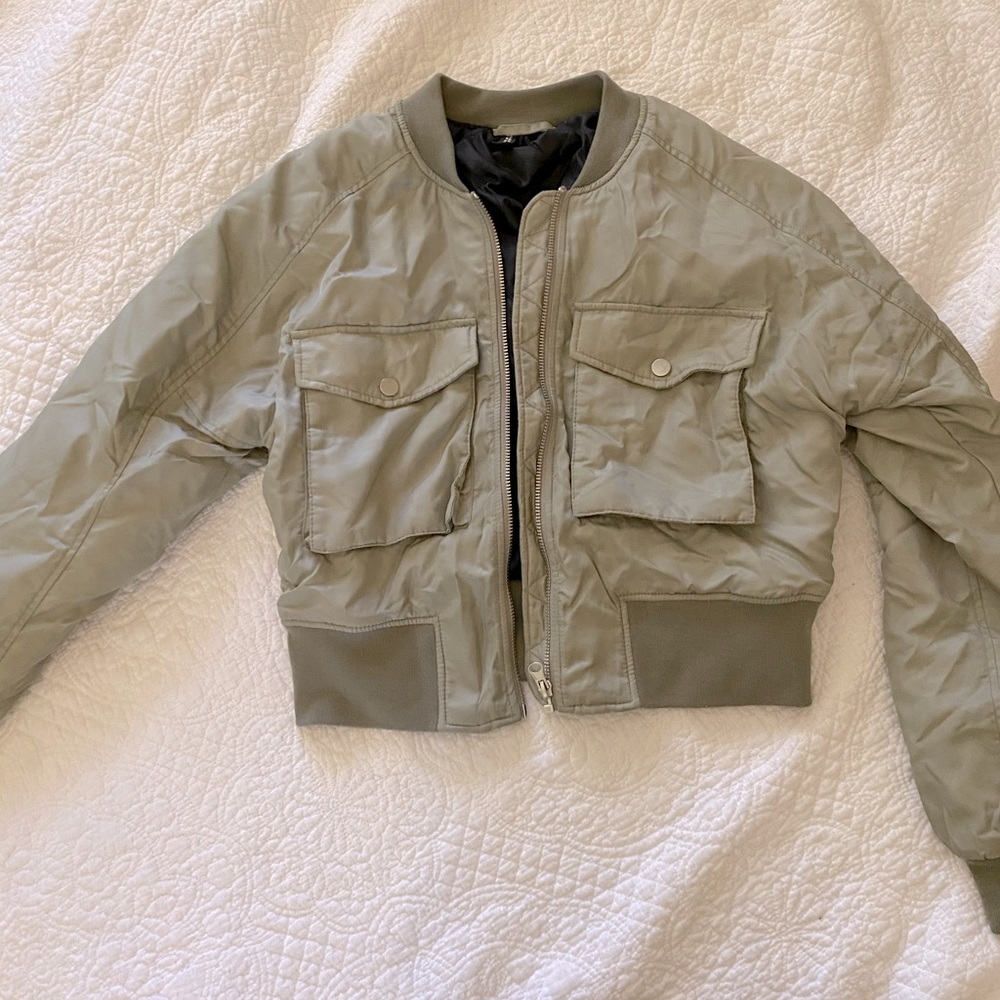 PURCHASED IN ITALY: cropped military style bomber